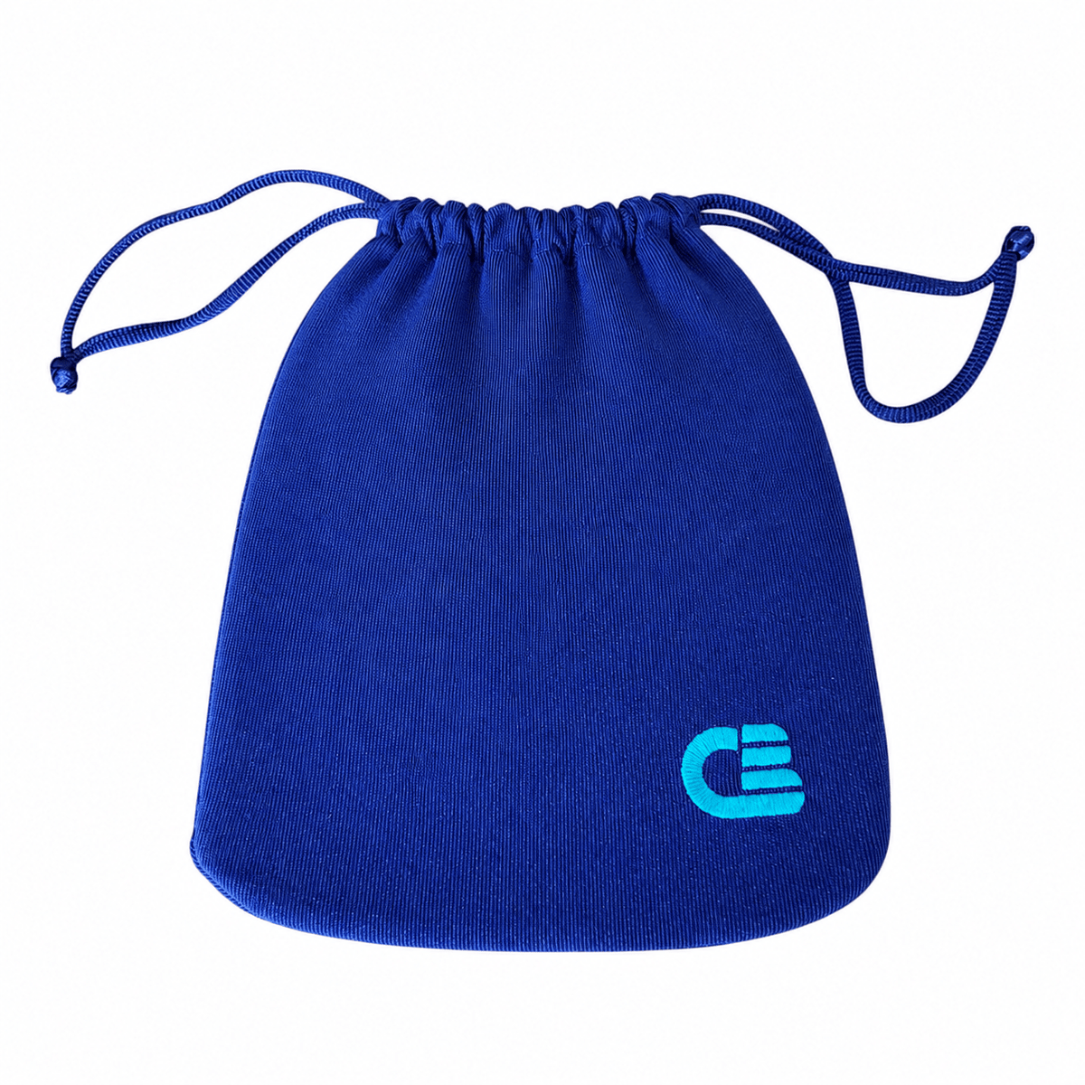 Navy blue ribbed drawstring bikini travel bag