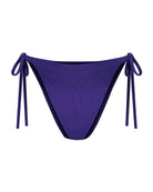Ribbed texture with shine string bikini adjustable tie-side cheeky bottoms, high-waisted.