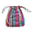 Rainbow stripe drawstring bikini travel bag